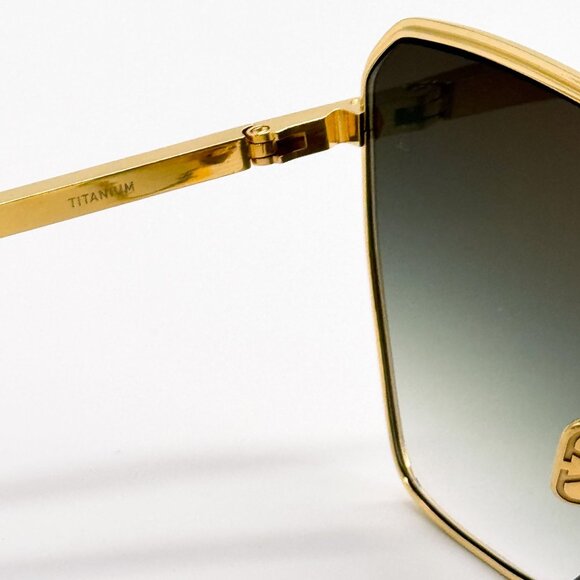 NEW VALENTINO SUNGLASSES UNISEX GOLD/GREEN V-GOLDSHIELD VLS-137C EYEWEAR main image 6